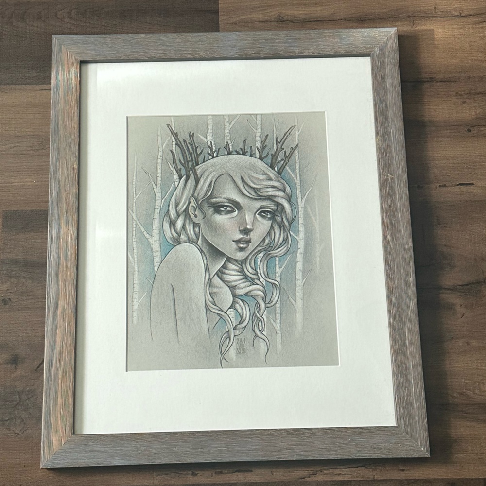 Forest Queen Mystical Dark Goth Morbid Print Artwork Professionally Framed